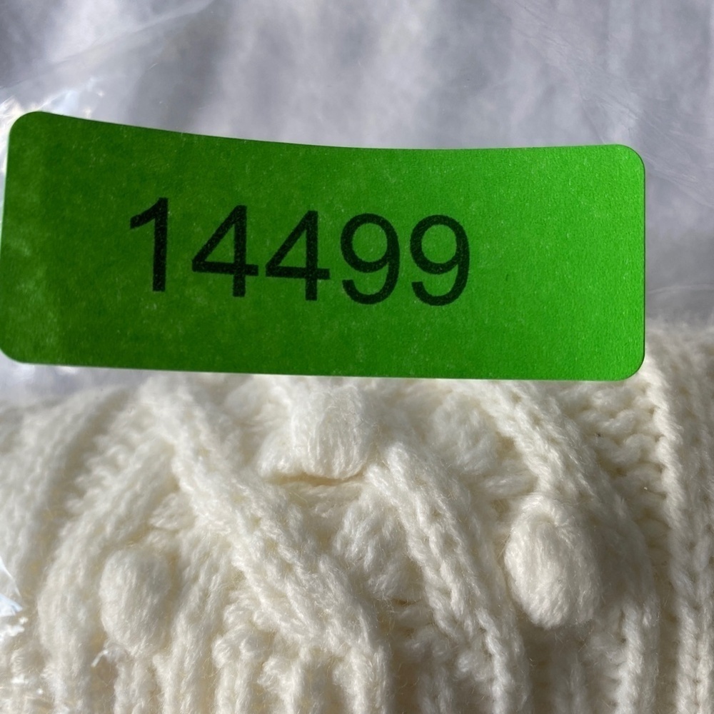 Love by Design Women's Cable Knit Cream Crop Sweater Size Medium - Picture 12 of 12